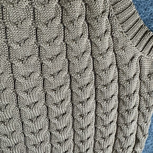 IRIS Cowl Turtleneck Top With Textured Knit Pattern Stretch Brown Large - Picture 7 of 10